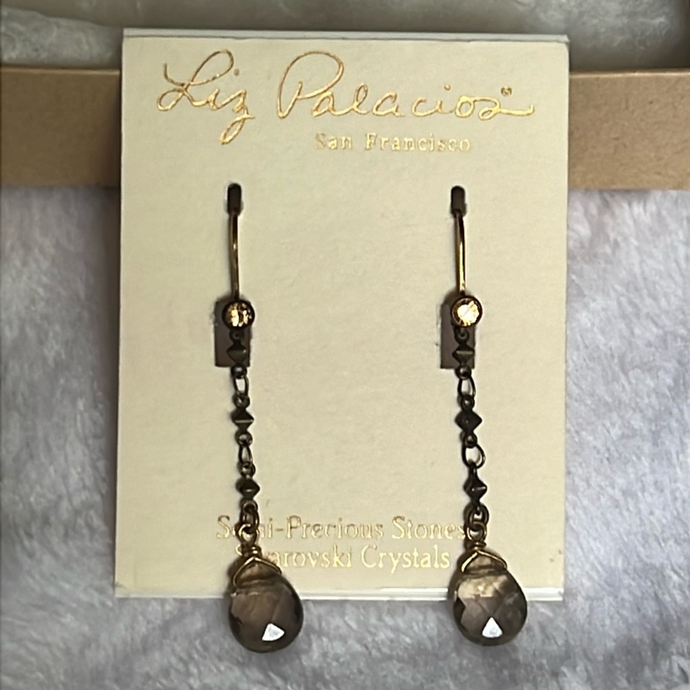 Vintage Liz Palacios Gold-Filled/Sterling Silver Swarovski Crystal Earrings
